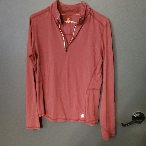 Carhartt Tops - Carhartt Brick Red Quarter Zip Pullover